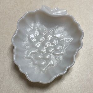 Vintage Hazel Atlas White Milk Glass Grape-shaped Fruit Trinket Candy